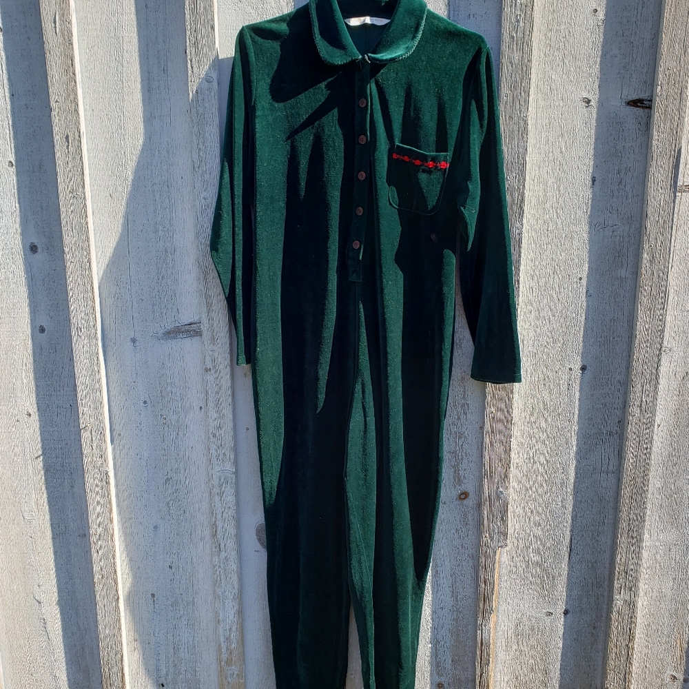 VTG VS Country Velvet Onesie PJ 90s M